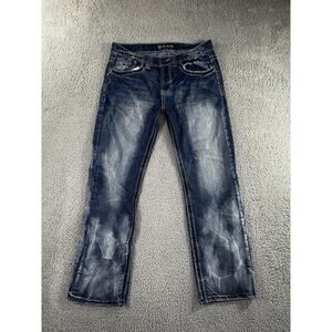 CJ Black Jeans‎ Men 32 Relaxed Straight Blue Denim Low Rise Thick Stitch